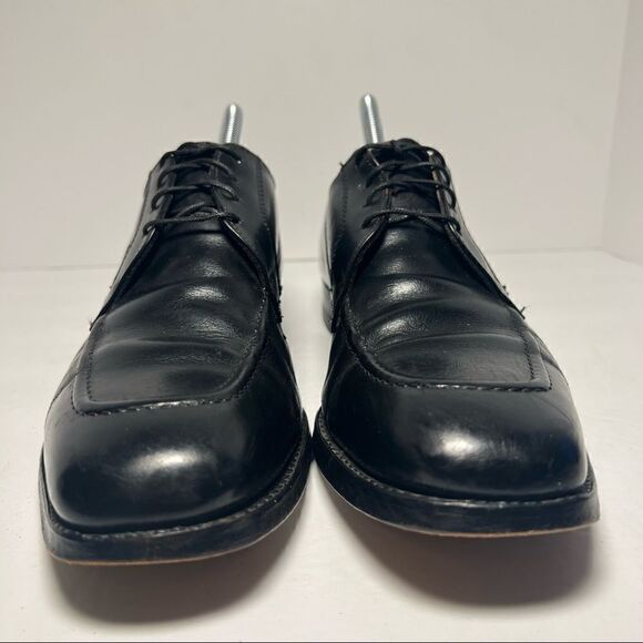 Breather Wright Derby Apron Toe Leather Black Dress Shoes 10B - Picture 2 of 13